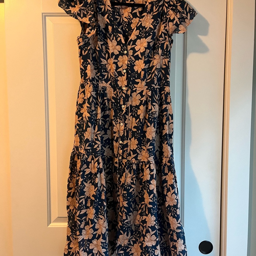 Trovata Navy and Peach Floral dress